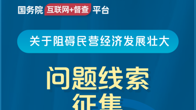 猛干插日插骚在国务院“互联网+督查”平台公开征集阻碍民营经济发展壮大问题线索